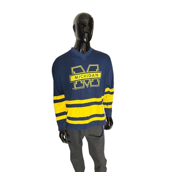 Vintage Team Baja University of Michigan Wolverines Hockey Style T-Shirt Large - Picture 1 of 6